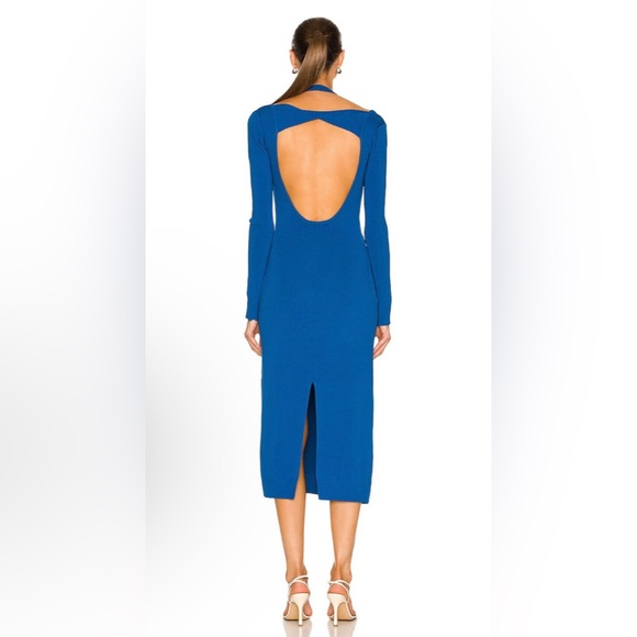 Monse Cutout Knit Bodycon Midi Dress Open Back Long Sleeves Size S NWT - Picture 3 of 16